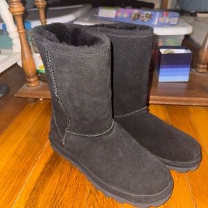 Women's Black Suede Bearpaw Boots